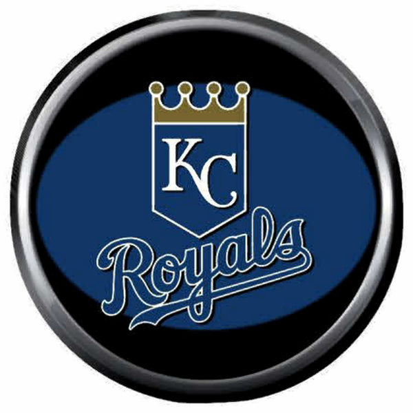 Black & Blue Royals MLB Baseball Kansas City Logo KC 18MM - 20MM Snap Jewelry Charm New Item