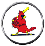 MLB St Louis Cardinals At Bat Baseball Logo 18MM - 20MM Snap Jewelry Charm New Item
