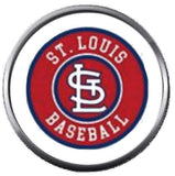 MLB St Louis Cardinals Baseball Circle Logo 18MM - 20MM Snap Jewelry Charm New Item