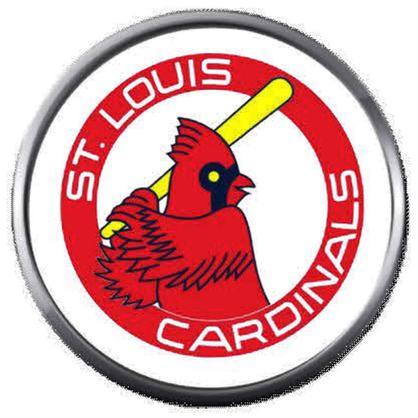 Old School MLB St Louis Cardinals Baseball Logo 18MM - 20MM Snap Jewelry Charm New Item