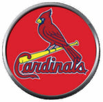 Bird On Red  MLB Baseball St Louis Cardinals Bat Logo 18MM - 20MM Snap Jewelry Charm New Item