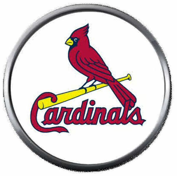 St Louis Cardinals On Bat MLB Baseball Logo 18MM - 20MM Snap Jewelry Charm New Item