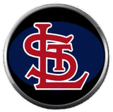 STL MLB St Louis Cardinals Baseball Blue Logo 18MM - 20MM Snap Jewelry Charm New Item
