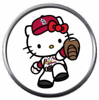 Hello Kitty St Louis Cardinals MLB Baseball Logo 18MM - 20MM Snap Jewelry Charm New Item