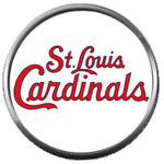St Louis Cardinals In Red MLB Baseball Logo 18MM - 20MM Snap Jewelry Charm New Item