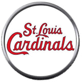 St Louis Cardinals In Red MLB Baseball Logo 18MM - 20MM Snap Jewelry Charm New Item
