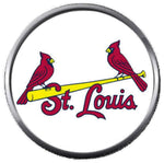 2 St Louis Cardinals On Bat MLB Baseball Logo 18MM - 20MM Snap Jewelry Charm New Item