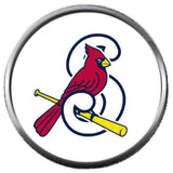 Cardinal On Bat MLB Baseball St Louis Cardinals 18MM - 20MM Snap Jewelry Charm New Item