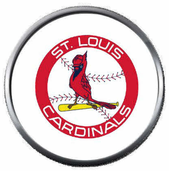 MLB St Louis Cardinals Bird On Baseball Logo 18MM - 20MM Snap Jewelry Charm New Item