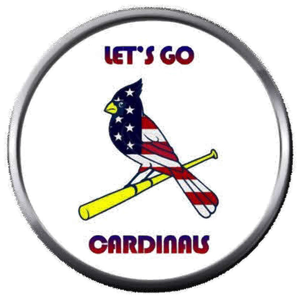 Patriotic USA Flag MLB St Louis Cardinals Baseball Logo 18MM - 20MM Snap Jewelry Charm New Item