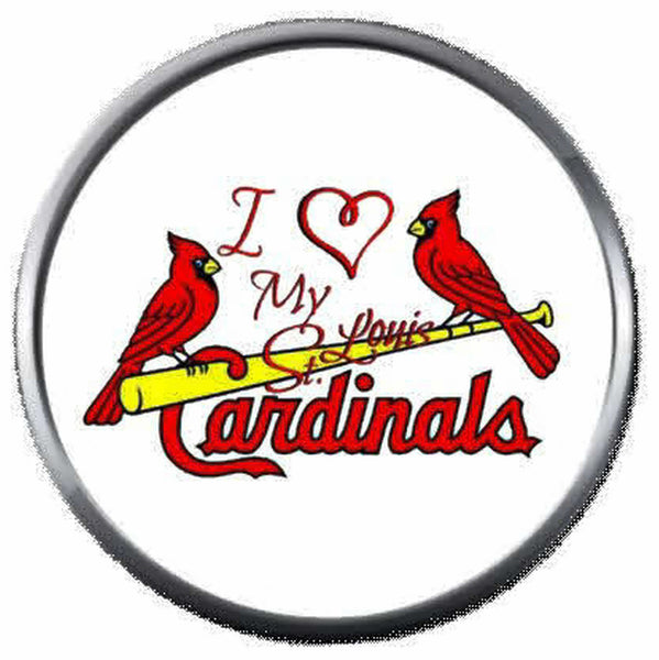 I Love My St Louis Cardinals MLB Baseball Logo 18MM - 20MM Snap Jewelry Charm New Item