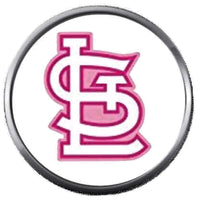 Pink STL St Louis Cardinals MLB Baseball Logo 18MM - 20MM Snap Jewelry Charm New Item