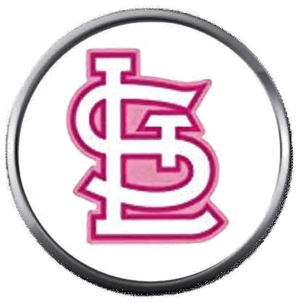 Pink STL St Louis Cardinals MLB Baseball Logo 18MM - 20MM Snap Jewelry Charm New Item