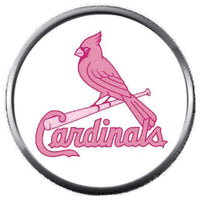 Pink St Louis Cardinals MLB Baseball Logo 18MM - 20MM Snap Jewelry Charm New Item