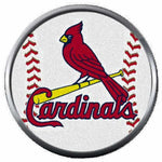 MLB Baseball St Louis Cardinals On Baseball Logo 18MM - 20MM Snap Jewelry Charm New Item