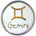 Gemini Zodiac Sign Horoscope Symbol 18MM - 20MM Charm for Snap Jewelry