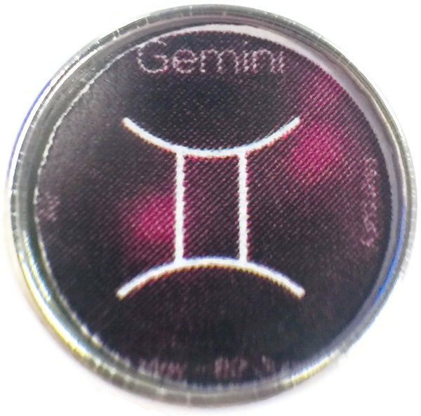 Gemini Purple Zodiac Sign Horoscope Symbol 18MM - 20MM Charm for Snap Jewelry