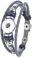Grey DIY Leather Bracelet Multiple Colors for 18MM - 20MM Snap Jewelry Build Your Own Unique