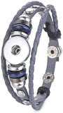 Grey DIY Leather Bracelet Multiple Colors for 18MM - 20MM Snap Jewelry Build Your Own Unique