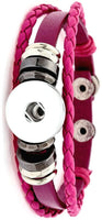 Hot Pink DIY Leather Bracelet Multiple Colors for 18MM - 20MM Snap Jewelry Build Your Own Unique