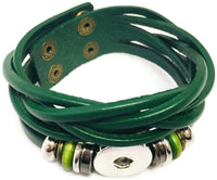 Hunter Green Cuff DIY Leather Bracelet Multiple Colors Available for 18MM - 20MM Snap Jewelry Build Your Own Unique