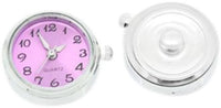 Light Purple Quartz Watch Dial Real Working Watch 18MM - 20MM Snap Charm