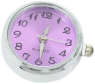 Light Purple Quartz Watch Dial Real Working Watch 18MM - 20MM Snap Charm