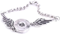 DIY Angel Wings With Diamonds Lobster Clasp Adjustable Bracelet for 18MM - 20MM Snap Jewelry Build Your Own Unique Jewelry