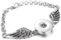 DIY Angel Wings With Diamonds Lobster Clasp Adjustable Bracelet for 18MM - 20MM Snap Jewelry Build Your Own Unique Jewelry