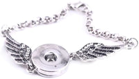 DIY Angel Wings With Diamonds Lobster Clasp Adjustable Bracelet for 18MM - 20MM Snap Jewelry Build Your Own Unique Jewelry