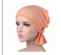 Cancer Chemo Cap Pre-Tied Elastic Soft Head scarf Wrap Hair Loss One Size Adult Turban Cover