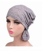 Cancer Chemo Cap Pre-Tied Elastic Soft Head scarf Wrap Hair Loss One Size Adult Turban Cover