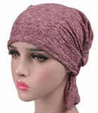 Cancer Chemo Cap Pre-Tied Elastic Soft Head scarf Wrap Hair Loss One Size Adult Turban Cover