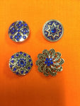 Fashion Snap Jewelry Lot Of 4 Rhinestone Charms