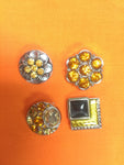 Fashion Snap Jewelry Lot Of 4 Rhinestone Charms