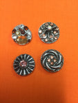 Fashion Snap Jewelry Lot Of 4 Rhinestone Charms