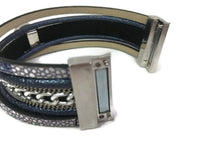 Purple Haze Fashion Snap Jewelry Cuff Leather Bracelet Set With 2 Charms Modern And Classy
