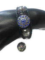 Angelina Fashion Snap Jewelry Leather Bracelet Set With 2 Charms Modern And Classy