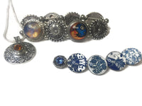 Love You To The Moon Snap Jewelry Necklace Bracelet Set w/8 Reg and 2 Mini Size Charms