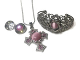 Pink Bliss Fashion Snap Jewelry Necklace Bracelet Set Plus 4 Charms Beautiful & Classy