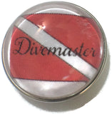 Divermaster Scuba Diver Down Flag 18MM - 20MM Fashion Snap Jewelry Snap Charm