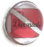 Divermaster Scuba Diver Down Flag 18MM - 20MM Fashion Snap Jewelry Snap Charm