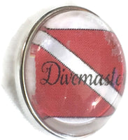 Divermaster Scuba Diver Down Flag 18MM - 20MM Fashion Snap Jewelry Snap Charm