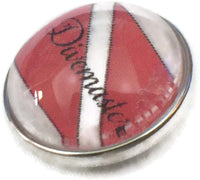 Divermaster Scuba Diver Down Flag 18MM - 20MM Fashion Snap Jewelry Snap Charm