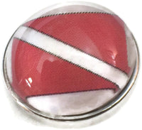 Scuba Diver Down Flag 18MM - 20MM Fashion Snap Jewelry Snap Charm