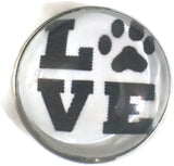 LOVE with Pet Rescue Paw 18MM - 20MM Fashion Snap Jewelry Snap Charm