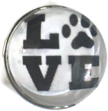 LOVE with Pet Rescue Paw 18MM - 20MM Fashion Snap Jewelry Snap Charm