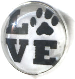 LOVE with Pet Rescue Paw 18MM - 20MM Fashion Snap Jewelry Snap Charm