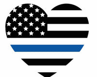 USA Flag America Heart Officer Thin Blue Line Snap on 18" Leather Rope Diamond Pendant Necklace W/ Extra 18MM - 20MM Snap Charm