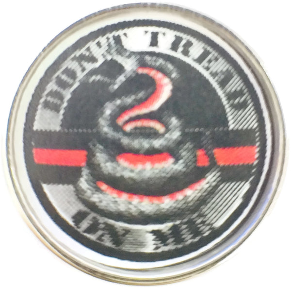 Thin Red Line Dont Tread On Me Firefighters 18MM - 20MM Snap Charm